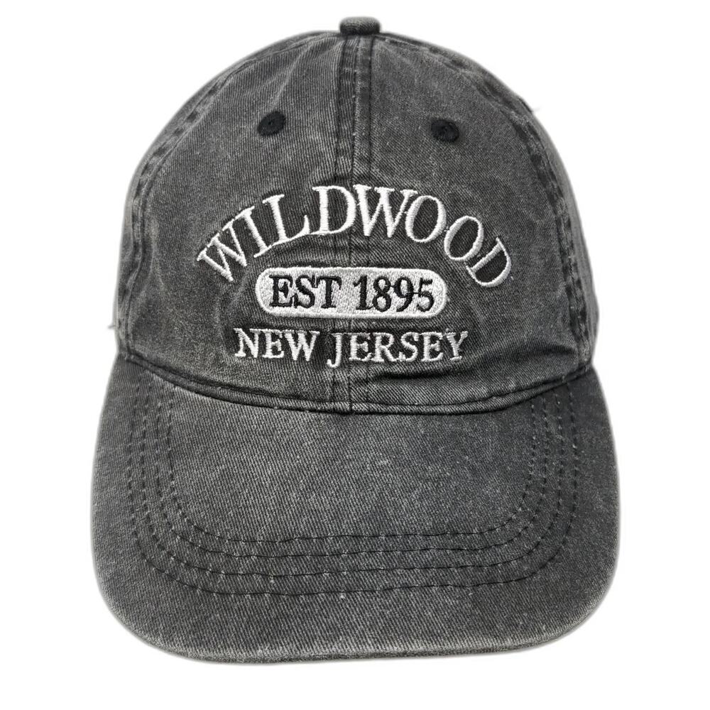 Lucky 7 Wildwood New Jersey Baseball Cap Gray One Size Strapback Embroidered Hat